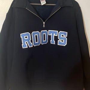 Unisex Roots 1/4 zip in navy blue